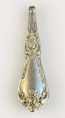 Vintage Oneida Louisiana Silverplate Silverware Handle Upcycled Pendant 2.75”
